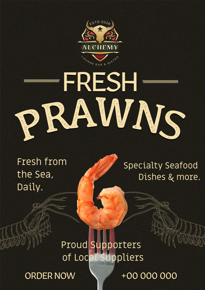 Fresh Prawns Special Flyer