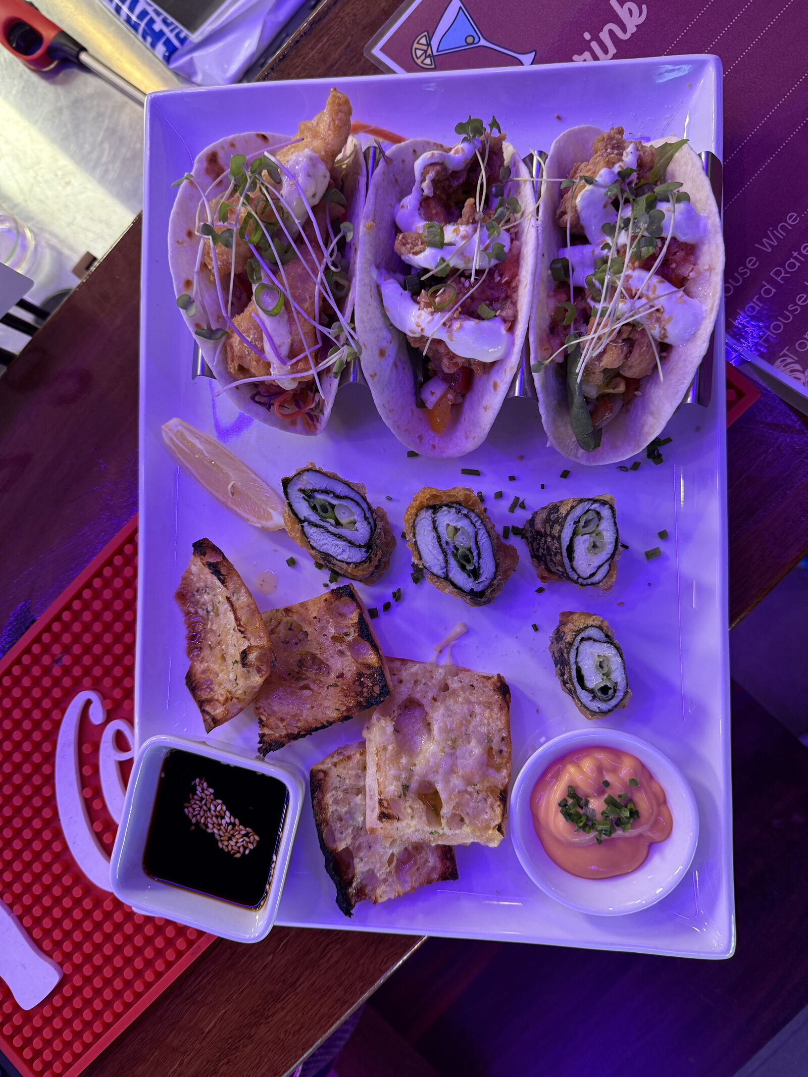 Alchemy Lounge Gourmet Food Menu Background